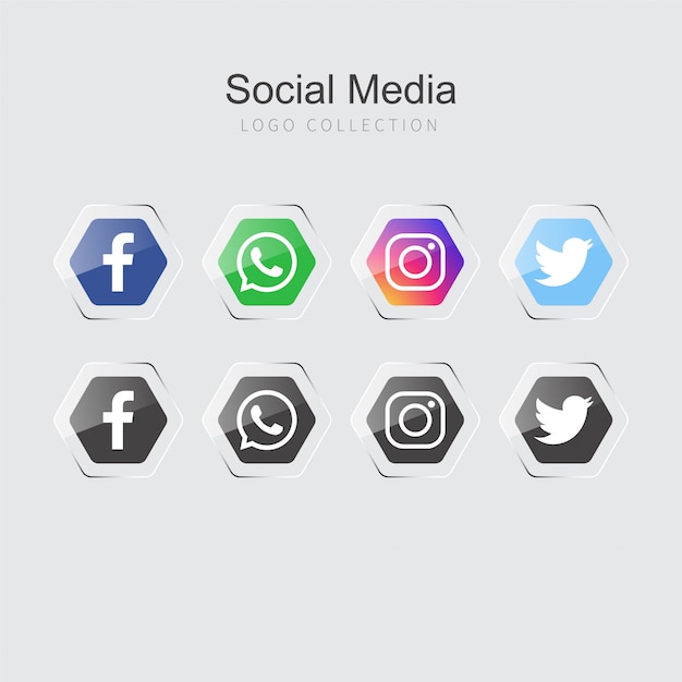 Бесплатное векторное изображение Иконки социальных сетей