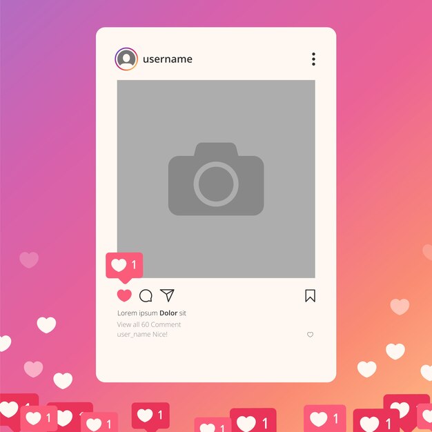 Cornice post instagram sui social media