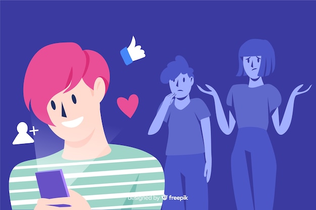 Social media killing friendships concept 