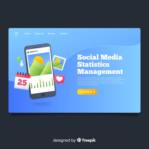 Free vector social media landing page