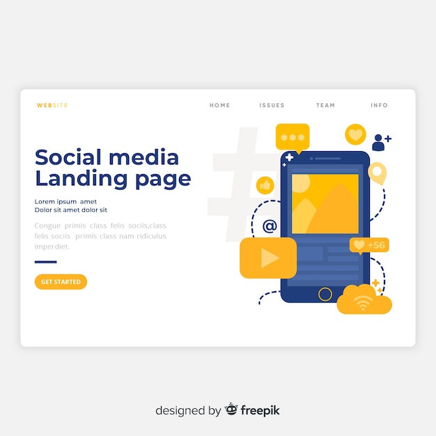 Social media landing page