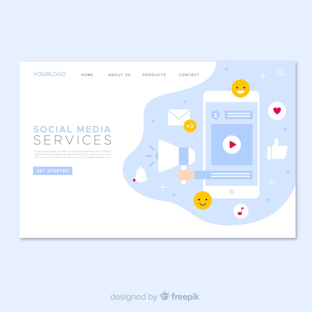 Social media landing page