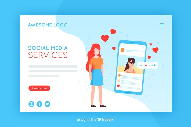 Social media landing page