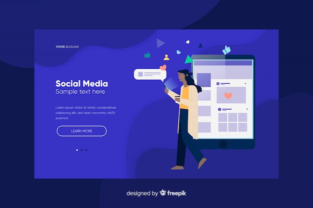 Social media landing page