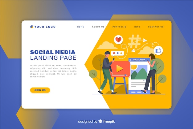 Social media landing page