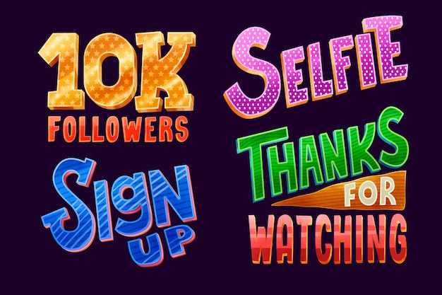 Free vector social media lettering