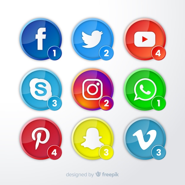 Free vector social media logo collectio