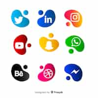 Vettore gratuito social media logo collectio