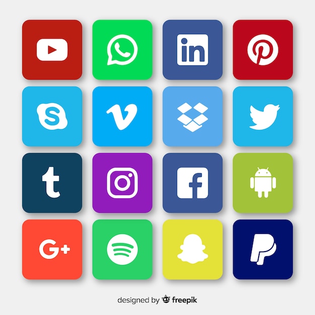 Vettore gratuito social media logo collectio