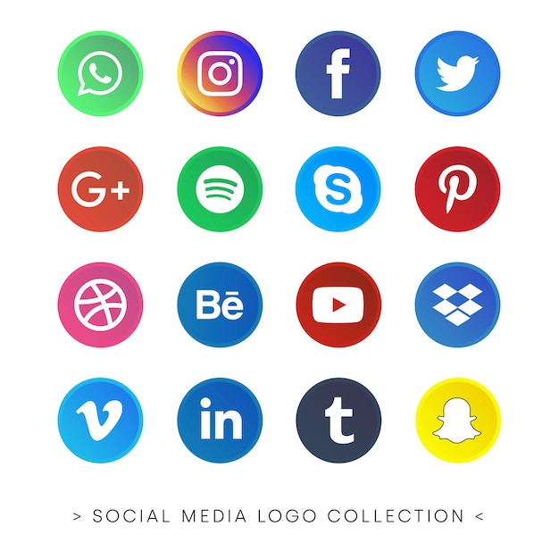 Vettore gratuito collezione di social media logo