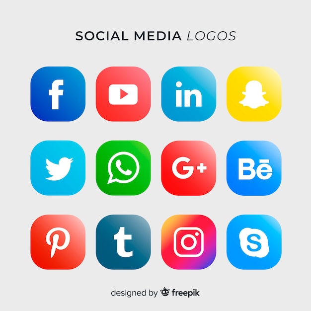 Vettore gratuito collezione logo social media