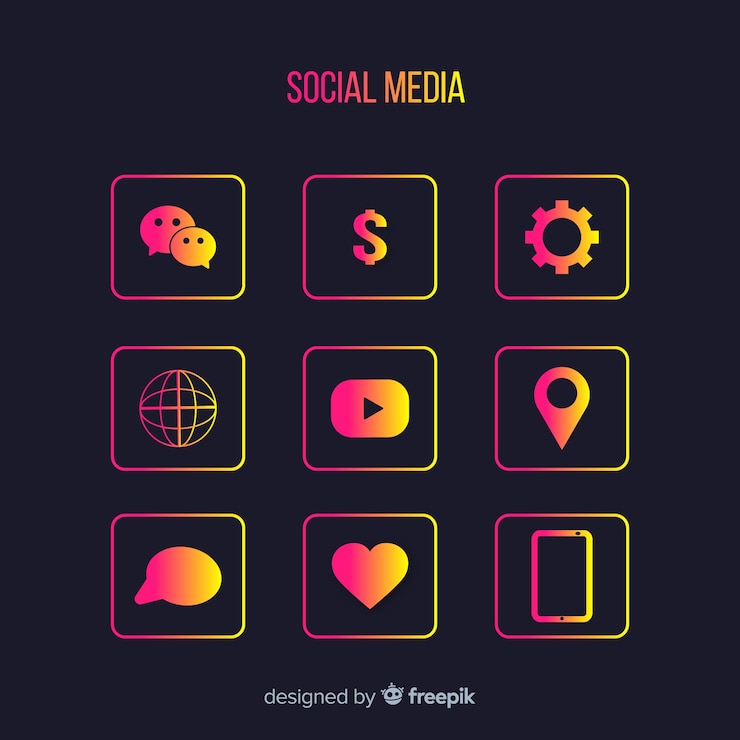 Free Vector social media logo collection