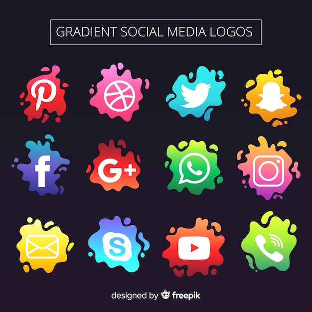 Vettore gratuito collezione logo social media