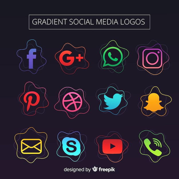 Vettore gratuito collezione logo social media