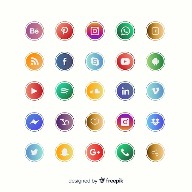 Vettore gratuito collezione logo social media