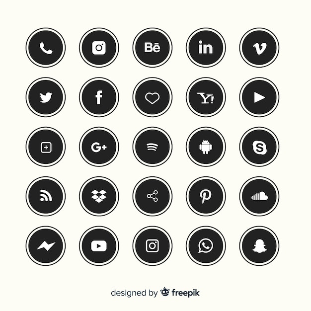 無料ベクター ソーシャルメディアのロゴコレクション