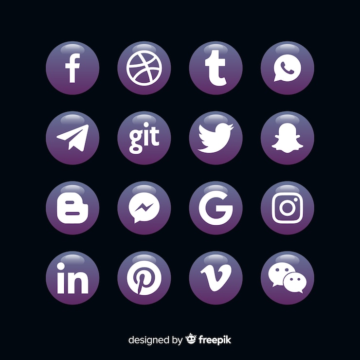 Free Vector social media logo collection