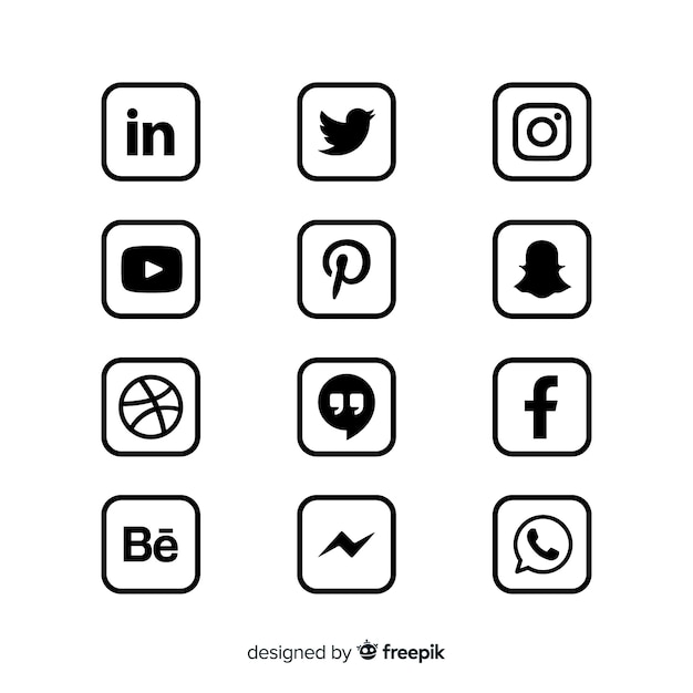 Коллекция логотипов в социальных сетях