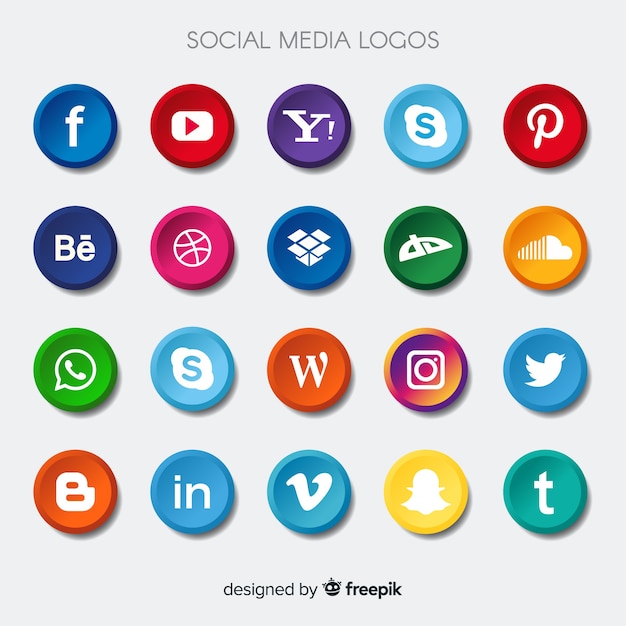 Vettore gratuito collezione di social media logo