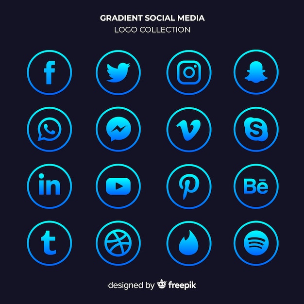 Vettore gratuito collezione logo social media