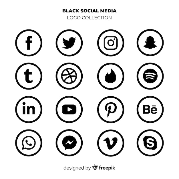 Коллекция логотипов в социальных сетях