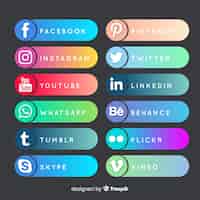 Бесплатное векторное изображение Коллекция логотипов в социальных сетях