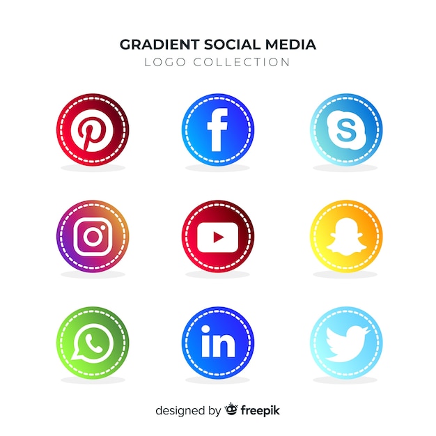 Vettore gratuito collezione logo social media