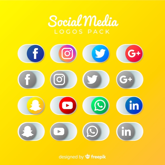 Vettore gratuito collezione logo social media