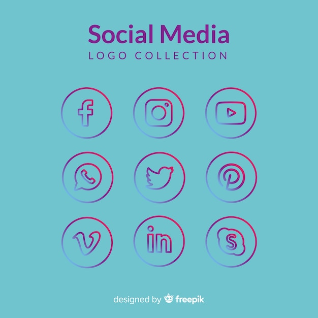 Vettore gratuito collezione logo social media