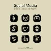 Vettore gratuito collezione logo social media