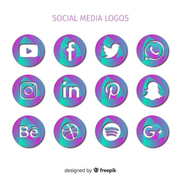 Vettore gratuito collezione logo social media