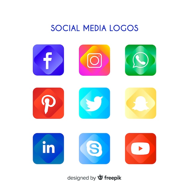 Vettore gratuito collezione logo social media