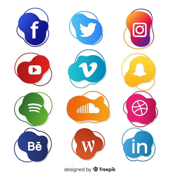 Vettore gratuito collezione logo social media