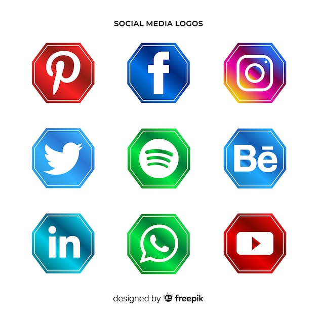 Vettore gratuito collezione logo social media