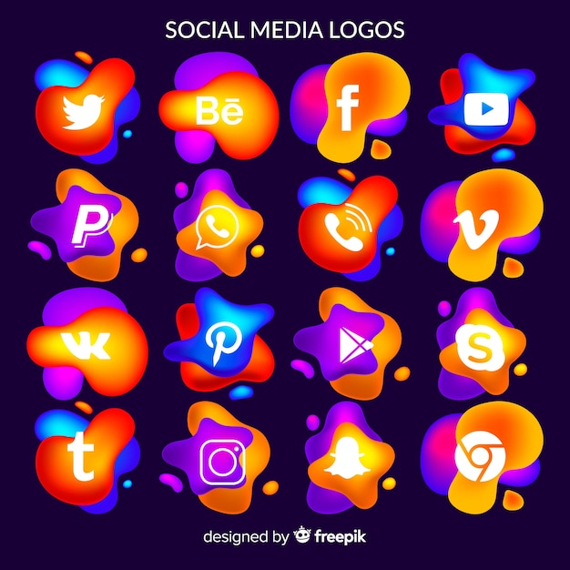 Vettore gratuito collezione logo social media