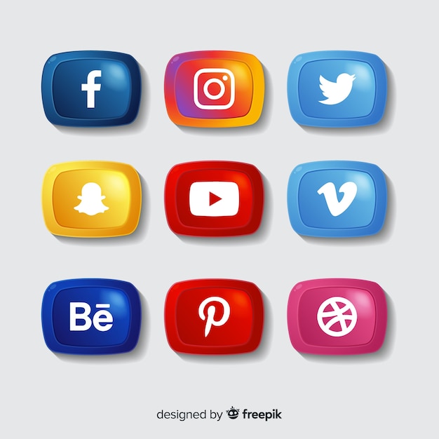 Бесплатное векторное изображение Коллекция логотипов в социальных сетях