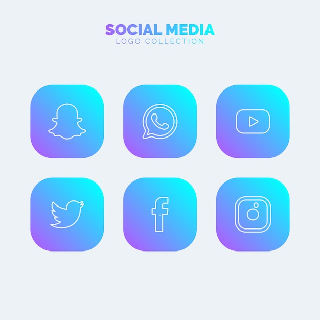 Vettore gratuito collezione di social media logo