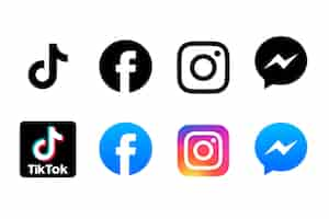 Vettore gratuito insieme di logo dei social media