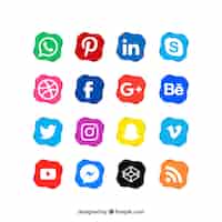 Free vector social media logos collection in flat style