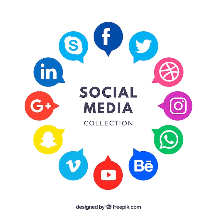Free Vector social media logos collection in flat style