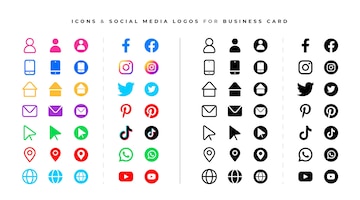 Social media logos and icons set