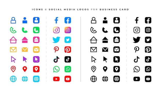 Social media logos and icons set