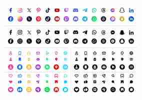 Free vector social media logos and icons set