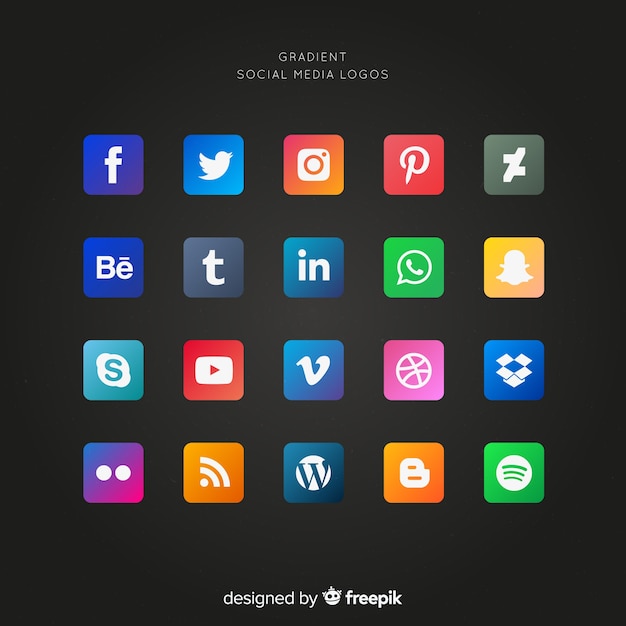 Free vector social media logotype collection