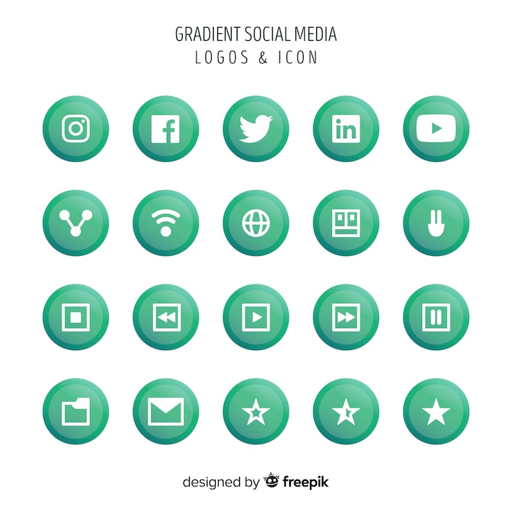 Free Vector social media logotype collection