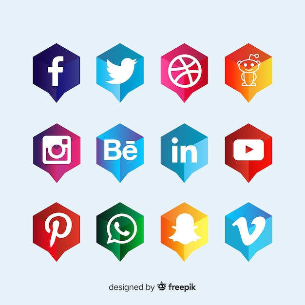 Free vector social media logotype collection