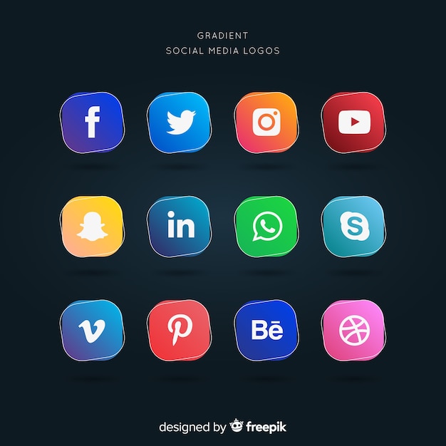 Free vector social media logotype collection