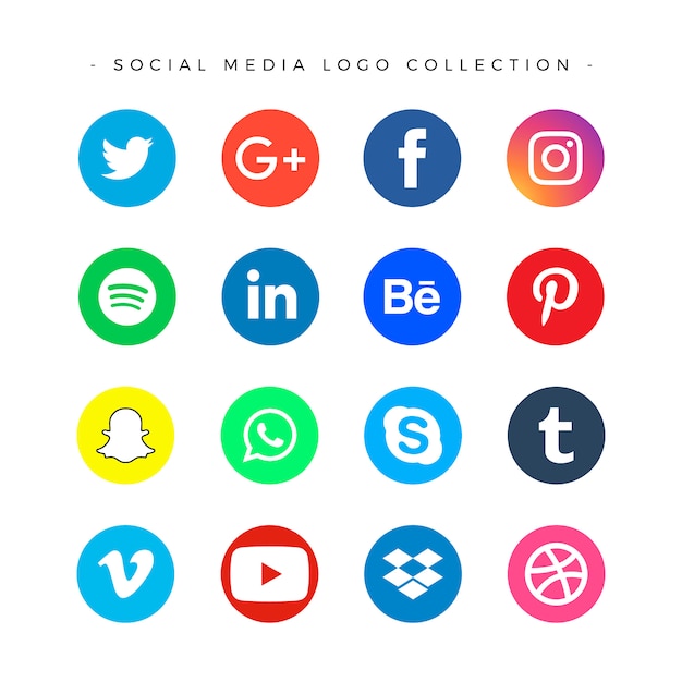 Vettore gratuito set di logotipi di social media