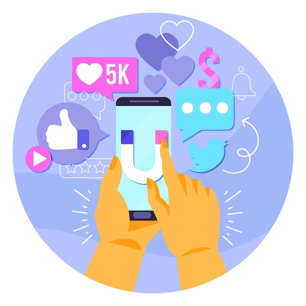 Social media marketing design on mobile