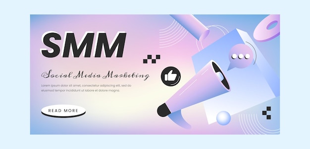 Free vector social media marketing landing page template